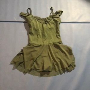 Green leotard with built in bra